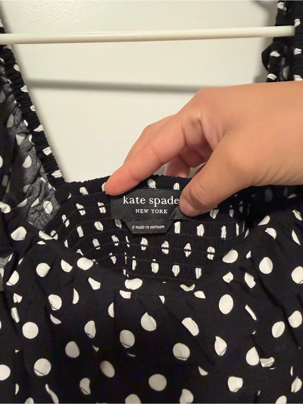 kate spade Black and White Polka Dot Ruffle Strap Maxi
